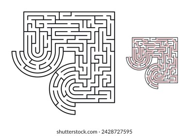 abstract maze, labyrinth with entry and exit, vector labyrinth 320