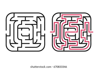 Abstract maze / labyrinth with entry and exit. Vector labyrinth 169.