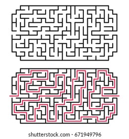 Abstract maze / labyrinth with entry and exit. Vector labyrinth 163.