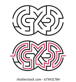 Abstract maze / labyrinth with entry and exit. Vector labyrinth  .