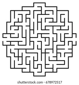 Abstract maze / labyrinth with entry and exit. Vector labyrinth 182.