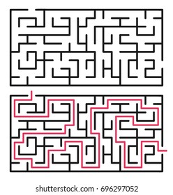 Abstract maze / labyrinth with entry and exit. Vector labyrinth 190.