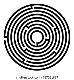 Abstract maze labyrinth with entry and exit. Vector labyrinth EPS 10