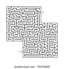 Abstract maze labyrinth with entry and exit. 15th out of 100. Vector labyrinth EPS 10