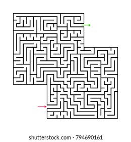 Abstract maze labyrinth with entry and exit. 20th out of 100. Vector labyrinth EPS 10