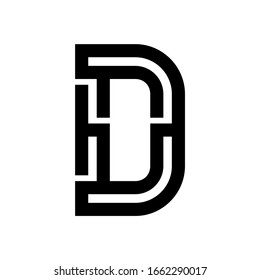 logotipo de letra de labio abstracta D