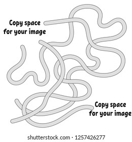 Abstract maze. Many ways from start to finish. Game puzzle for children. Labyrinth conundrum. Vector illustration. With space for your drawings