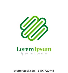 Abstract maze minimal logo on white background