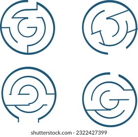abstract maze puzzle background navigate the circle twists and turn vector