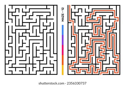Resumen El Laberinto Del Rompecabezas De Maze Con Entrada Y Salida. Maze Para El Libro De Actividad. Juegos De Puzzles Para Solución De Problemas Para Libro. Ilustración del vector - EPS 10