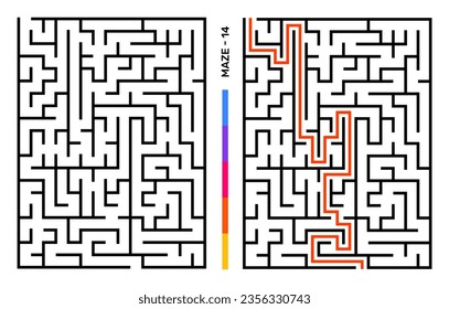 Resumen El Laberinto Del Rompecabezas De Maze Con Entrada Y Salida. Maze Para El Libro De Actividad. Juegos De Puzzles Para Solución De Problemas Para Libro. Ilustración del vector - EPS 10