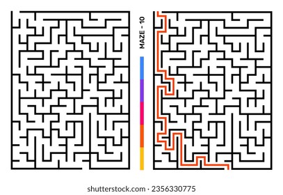 Resumen El Laberinto Del Rompecabezas De Maze Con Entrada Y Salida. Maze Para El Libro De Actividad. Juegos De Puzzles Para Solución De Problemas Para Libro. Ilustración del vector - EPS 10