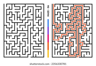 Resumen El Laberinto Del Rompecabezas De Maze Con Entrada Y Salida. Maze Para El Libro De Actividad. Juegos De Puzzles Para Solución De Problemas Para Libro. Ilustración del vector - EPS 10