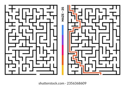 Resumen El Laberinto Del Rompecabezas De Maze Con Entrada Y Salida. Maze Para El Libro De Actividad. Juegos De Puzzles Para Solución De Problemas Para Libro. Ilustración del vector - EPS 10
