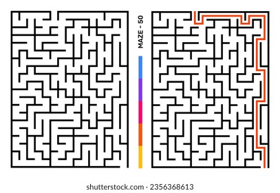 Resumen El Laberinto Del Rompecabezas De Maze Con Entrada Y Salida. Maze Para El Libro De Actividad. Juegos De Puzzles Para Solución De Problemas Para Libro. Ilustración del vector - EPS 10