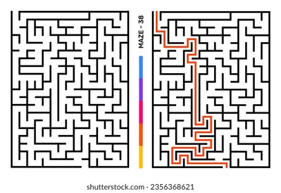 Abstract Maze Puzzle Labyrinth With Entry And Exit. Maze For Activity Book. Problem-Solving Puzzles Games For Workbook. Vector illustration - EPS 10