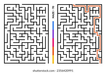 Abstract Maze Puzzle Labyrinth With Entry And Exit. Maze For Activity Book. Problem-Solving Puzzles Games For Workbook. Vector illustration - EPS 10