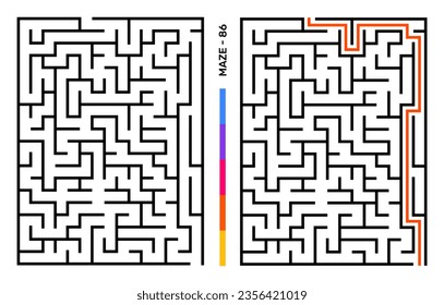Abstract Maze Puzzle Labyrinth With Entry And Exit. Maze For Activity Book. Problem-Solving Puzzles Games For Workbook. Vector illustration - EPS 10
