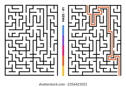 Abstract Maze Puzzle Labyrinth With Entry And Exit. Maze For Activity Book. Problem-Solving Puzzles Games For Workbook. Vector illustration - EPS 10