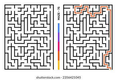 Abstract Maze Puzzle Labyrinth With Entry And Exit. Maze For Activity Book. Problem-Solving Puzzles Games For Workbook. Vector illustration - EPS 10
