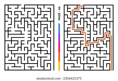 Abstract Maze Puzzle Labyrinth With Entry And Exit. Maze For Activity Book. Problem-Solving Puzzles Games For Workbook. Vector illustration - EPS 10