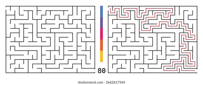 Laberinto Abstractas Del Rompecabezas Del Laberinto Con La Entrada Y La Salida. Laberinto Para Libro De Actividad. Juegos De Rompecabezas De Resolución De Problemas Para El Libro De Trabajo. Ilustración vectorial - EPS 10
