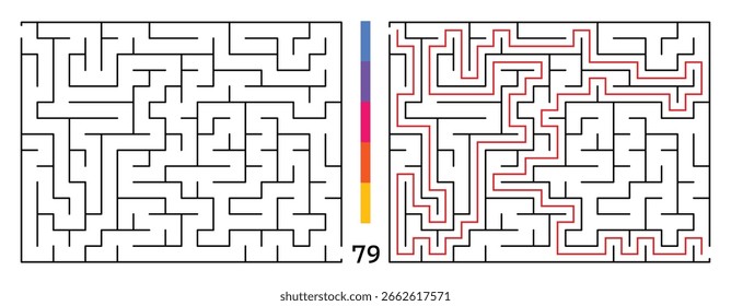 Labirinto Abstrato Puzzle Labirinto Com Entrada E Saída. Labirinto Para O Livro De Atividades. Jogos de quebra-cabeças de resolução de problemas para a pasta de trabalho. Ilustração vetorial - EPS 10