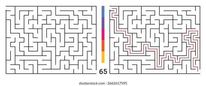 Labirinto Abstrato Puzzle Labirinto Com Entrada E Saída. Labirinto Para O Livro De Atividades. Jogos de quebra-cabeças de resolução de problemas para a pasta de trabalho. Ilustração vetorial - EPS 10