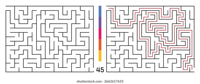 Laberinto Abstractas Del Rompecabezas Del Laberinto Con La Entrada Y La Salida. Laberinto Para Libro De Actividad. Juegos De Rompecabezas De Resolución De Problemas Para El Libro De Trabajo. Ilustración vectorial - EPS 10
