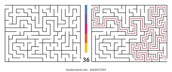 Labirinto Abstrato Puzzle Labirinto Com Entrada E Saída. Labirinto Para O Livro De Atividades. Jogos de quebra-cabeças de resolução de problemas para a pasta de trabalho. Ilustração vetorial - EPS 10
