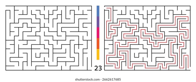 Labirinto Abstrato Puzzle Labirinto Com Entrada E Saída. Labirinto Para O Livro De Atividades. Jogos de quebra-cabeças de resolução de problemas para a pasta de trabalho. Ilustração vetorial - EPS 10