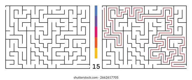 Labirinto Abstrato Puzzle Labirinto Com Entrada E Saída. Labirinto Para O Livro De Atividades. Jogos de quebra-cabeças de resolução de problemas para a pasta de trabalho. Ilustração vetorial - EPS 10