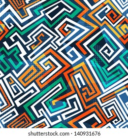 abstract maze seamless pattern