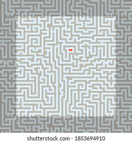 Abstract maze seamless pattern, top view. Vector illustration.