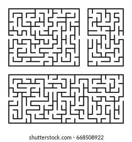 Abstract mazes / labyrinths with entry and exit. Vector labyrinths 167.