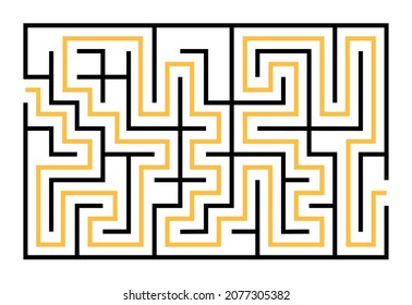 Resumen de los labios establecidos. Encuentra el camino correcto. Maíz cuadrado cuadrado cuadrado y aislado sobre fondo blanco. Ilustración vectorial.