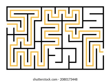 Abstract mazes set. Find the right way. Isolated simple square black lined maze on white background. Vector illustration.
