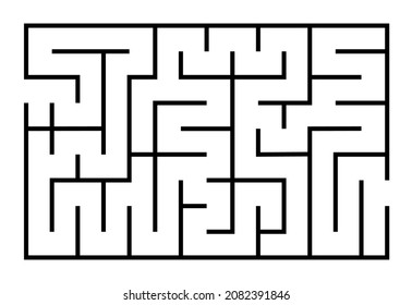 Abstract mazes set. Find the right way. Isolated simple square black lined maze on white background. Vector illustration.