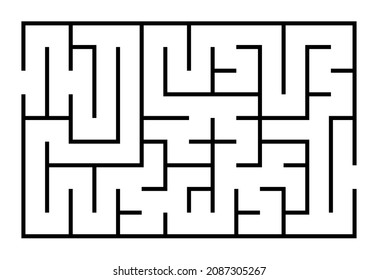 Abstract mazes set. Find the right way. Isolated simple square black lined maze on white background. Vector illustration.