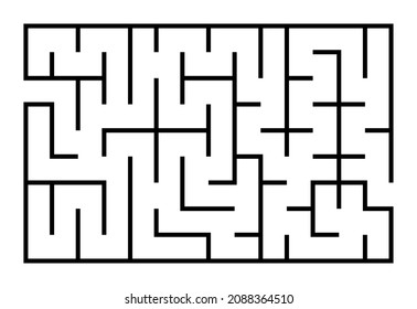 Abstract mazes set. Find the right way. Isolated simple square black lined maze on white background. Vector illustration.