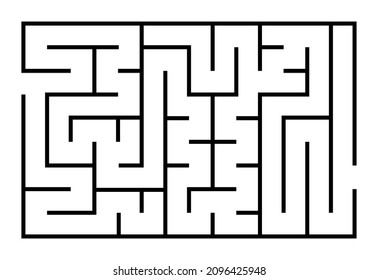 Abstract mazes set. Find the right way. Isolated simple square black lined maze on white background. Vector illustration.