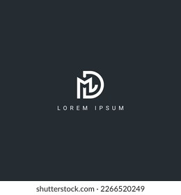 Abstrakte MD DM Brief einfachen Stil Logo Design Vektorvorlage.