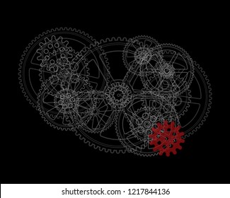 abstract mechanical background, illustration clip-art