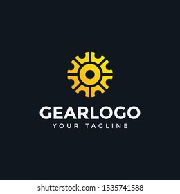 Abstract Mechanical Gear Logo Design Template