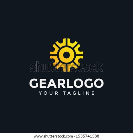 Abstract Mechanical Gear Logo Design Template