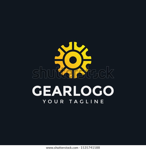 Abstract Mechanical Gear Logo Design Template Stock Image