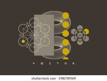 Abstract mechanical scheme. The torus consisting of points. Geometric shape for design. Technology style. Vector illustration.