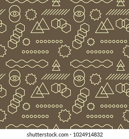 Abstract mechanism funny shapes seamless pattern. For print, fashion design, wrapping, wallpaper