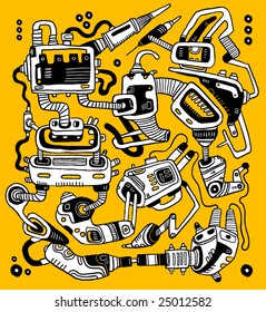 Abstract mechanism. Vector illustration.