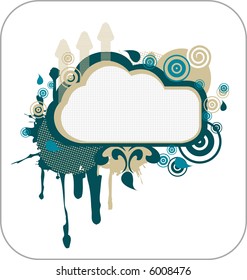 abstract medalion- decorative elements- blue